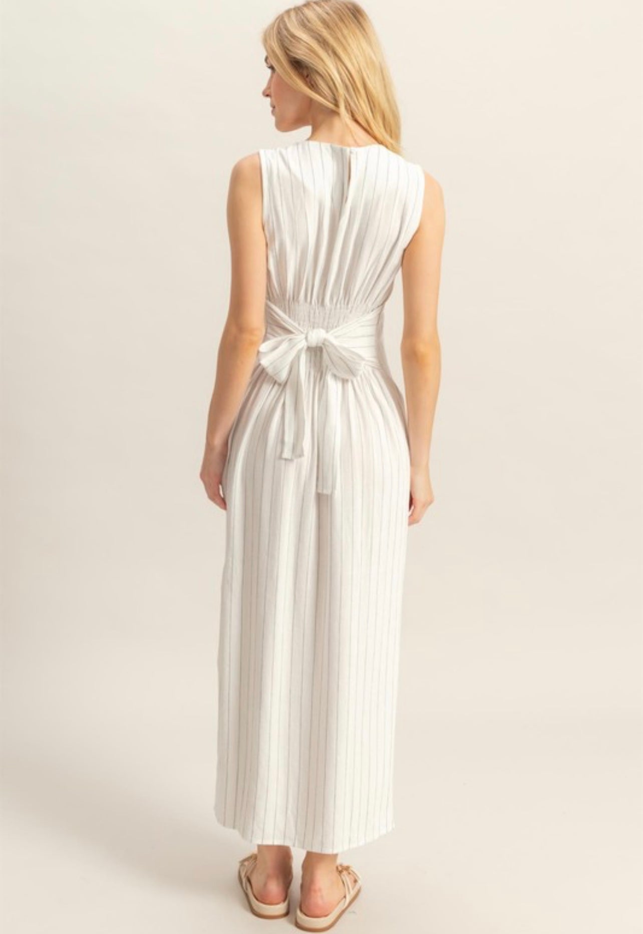 Rayon Linen Side Slit Maxi Dress