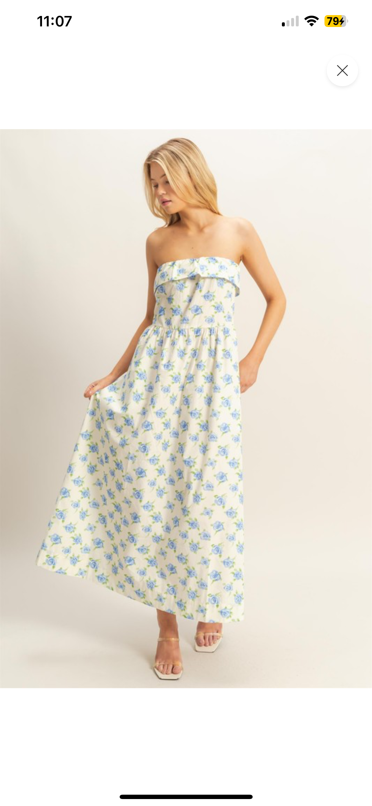 Floral Foldover-Neck Maxi Dress