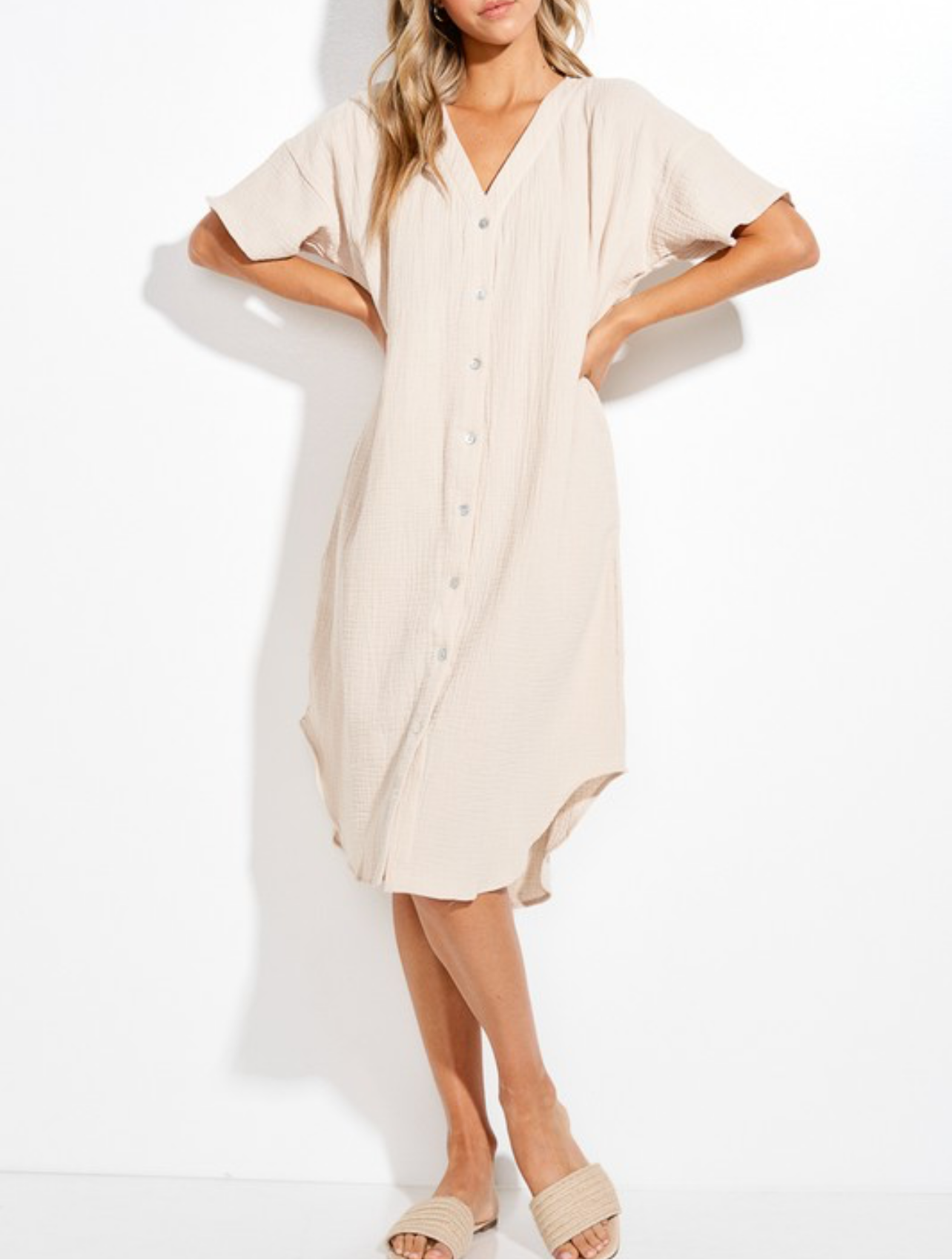 Cardigan V-Neck Dress