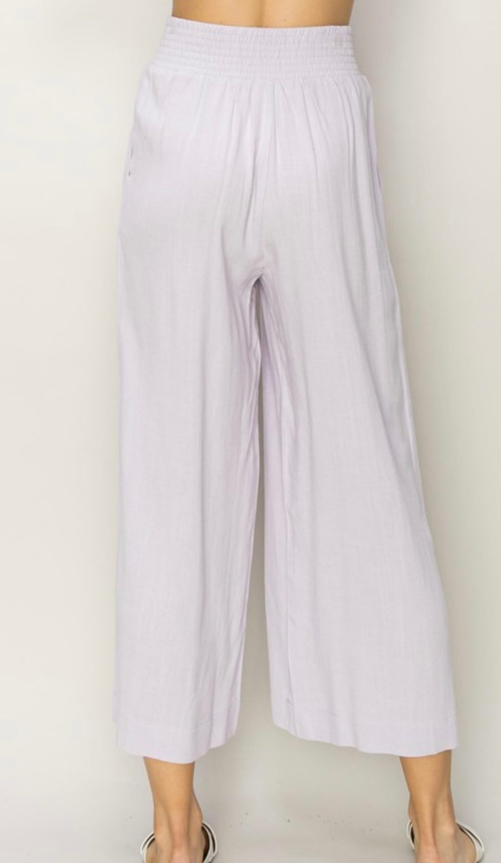 Linen Trousers High Waist Wide Leg