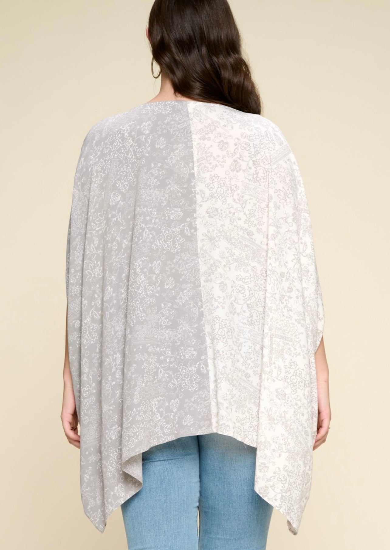 Curvy Grey Poncho Top