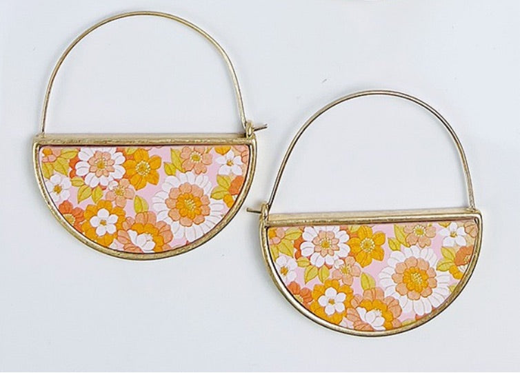 Floral Wooden Earrings