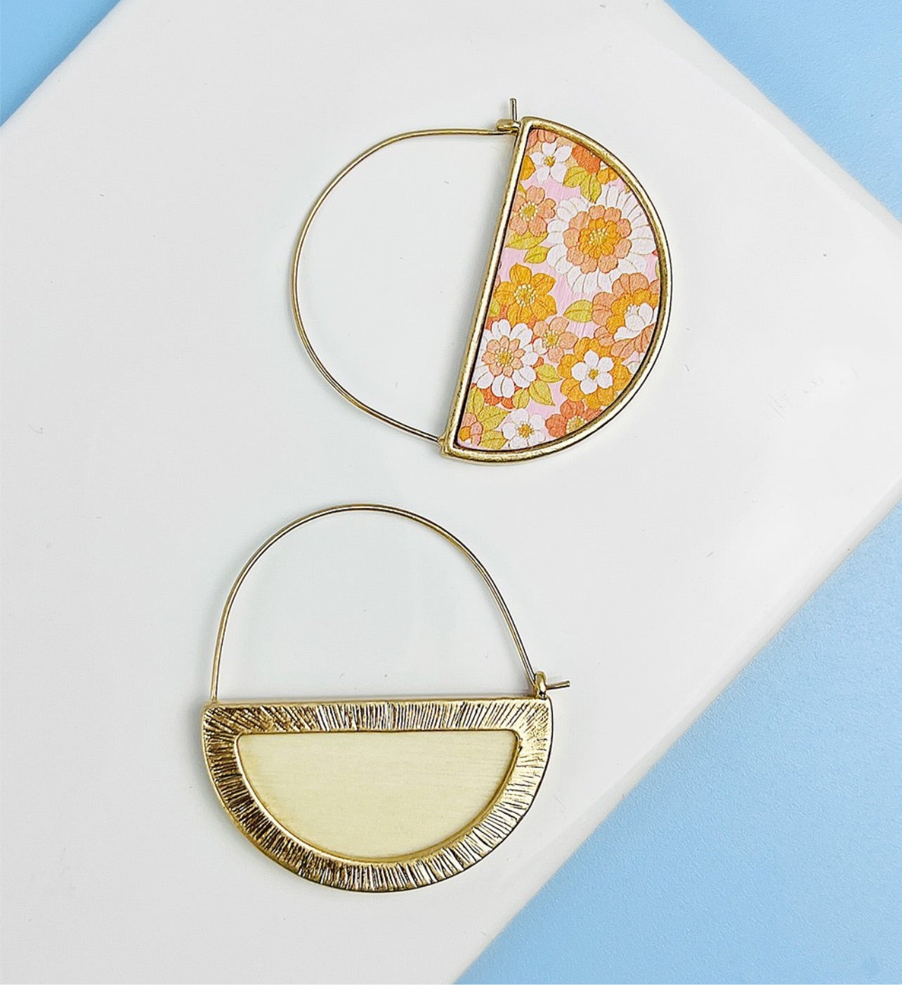 Floral Wooden Earrings