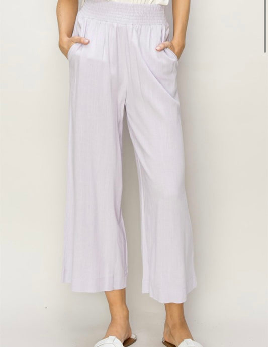 Linen Trousers High Waist Wide Leg