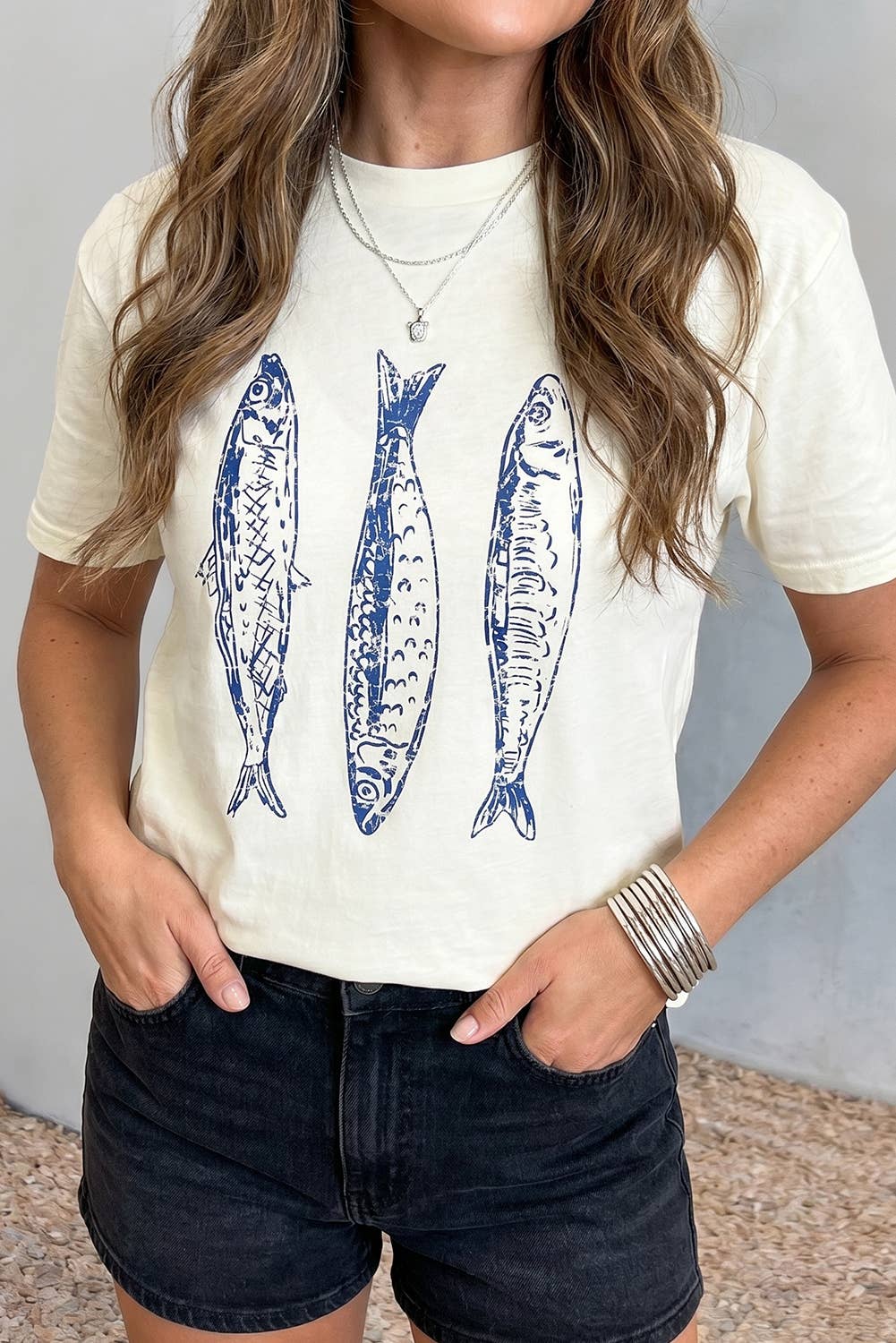 Fish Print Short Sleeve T-Shirt