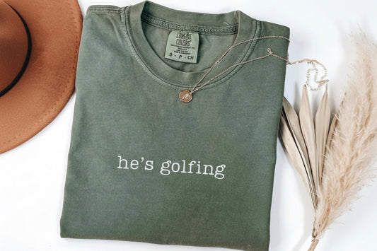 He's golfing tee