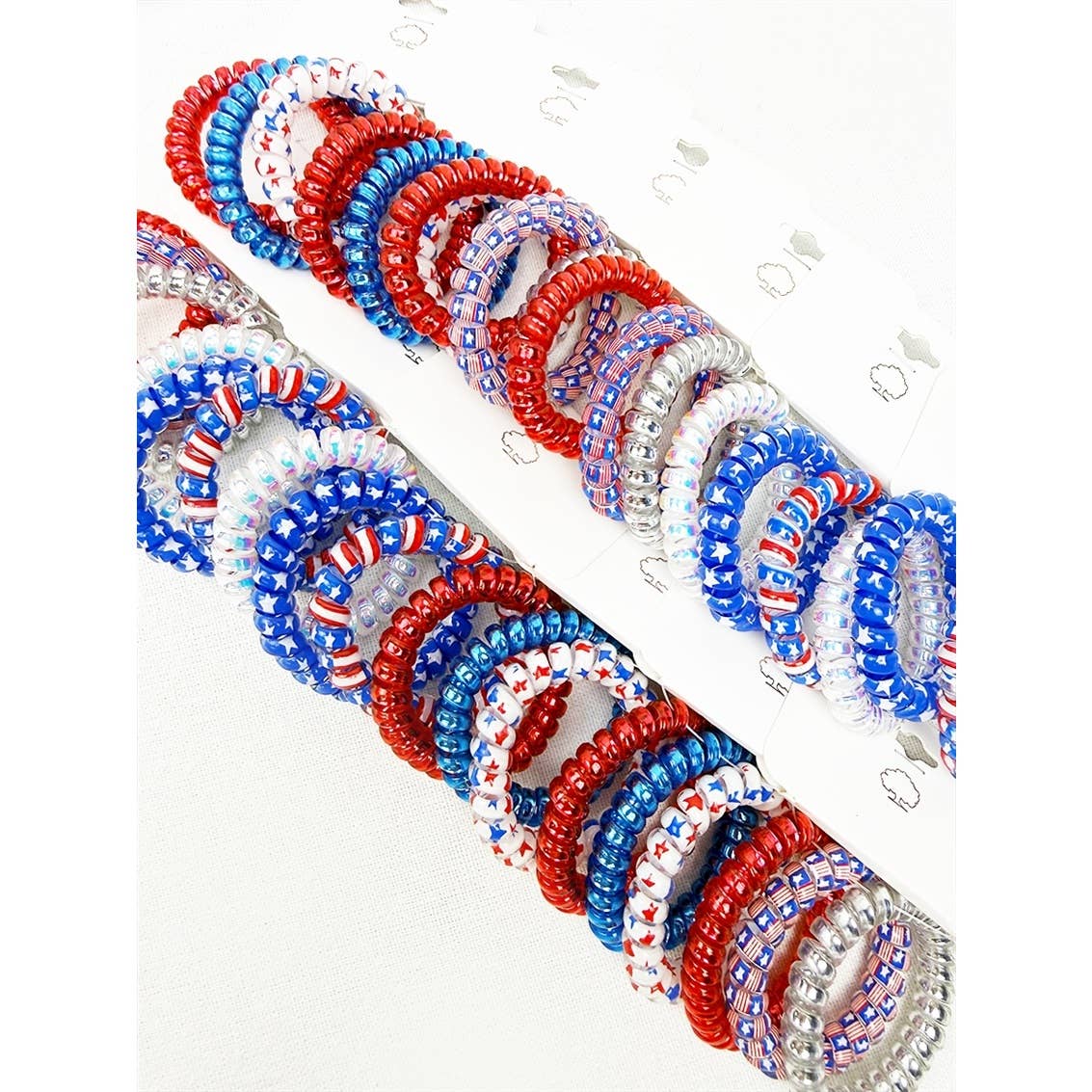 USA Theme Phone Cord Hair Tie Set