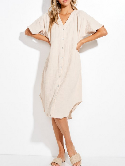 Cardigan V-Neck Dress