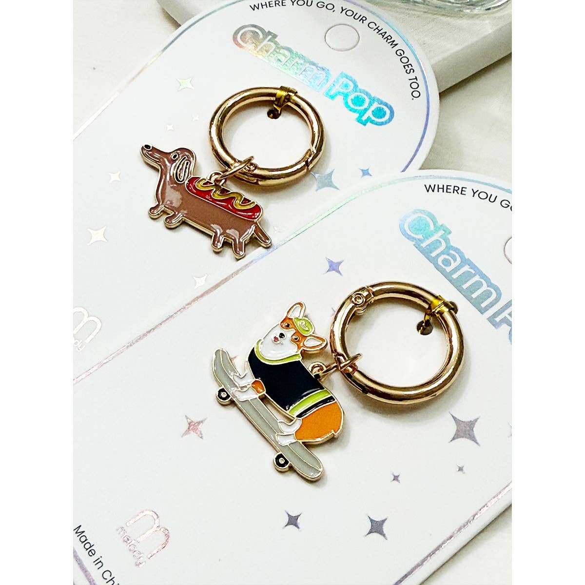 Cute Puppy Charm Key Chain