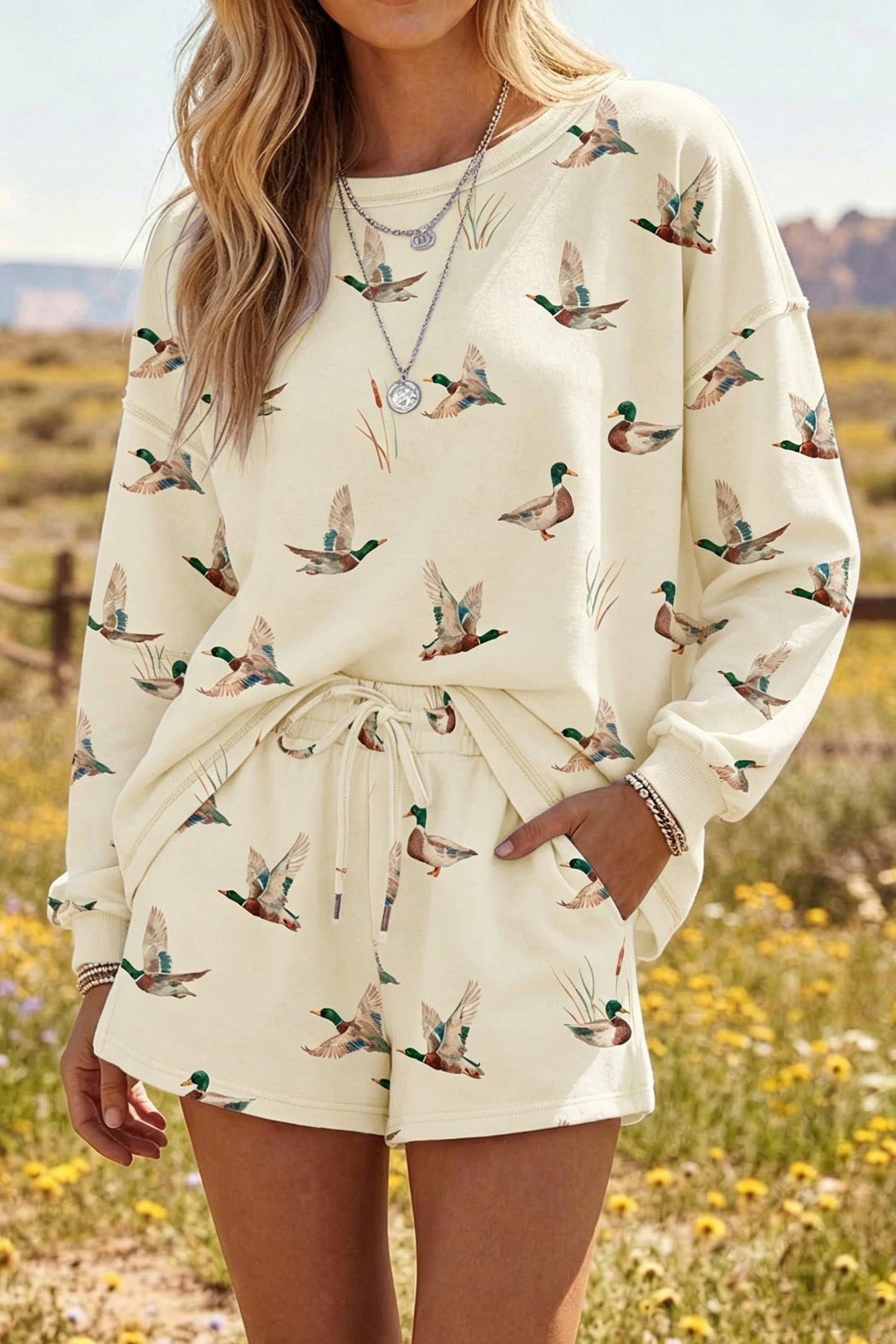 Mallard Duck Oversized Tee & Short Set