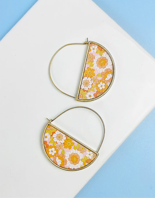 Floral Wooden Earrings