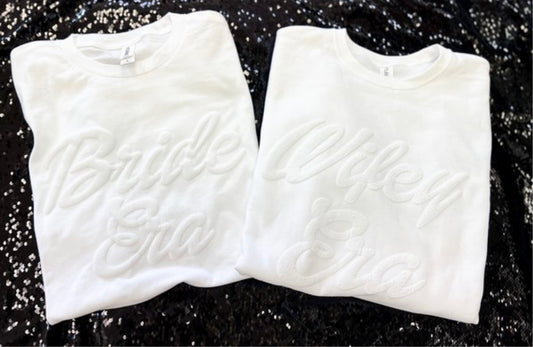 Bride/Wifey Era Puff Letter Tshirt