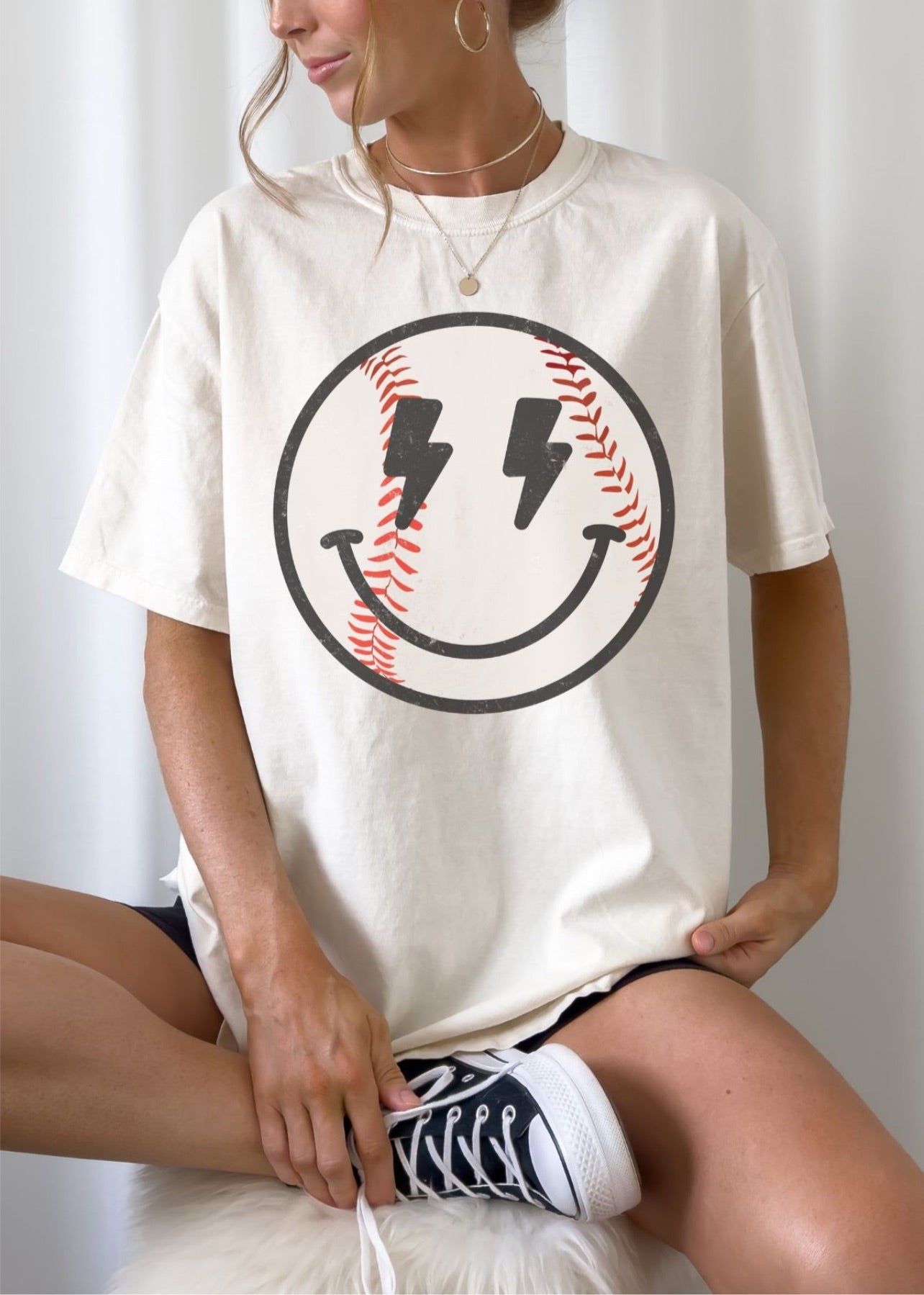 Baseball Smiley Graphic Tshirt